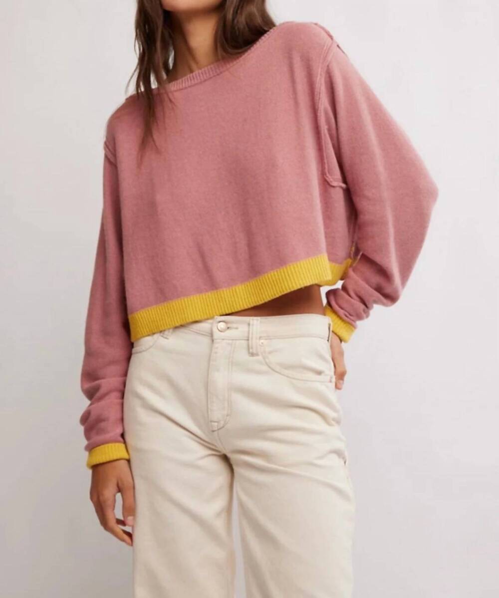 NEW FREE PEOPLE women's into the blue pullover in purple